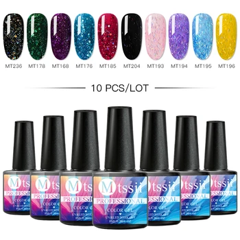 

Mtssii 2/4/6/10 PCS Set 8ml Color Gel Nail Polish Pure Nail Color Nail Gel Lacquer Soak Off UV Gel Varnish