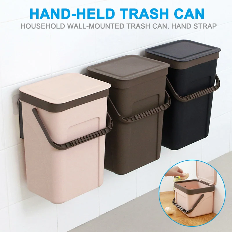 

Trash Can Kitchen Wall Mounted Garbage Bin Recycle Compost Bin Bathroom Dustbin AIA99