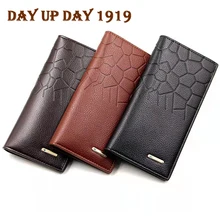 

Fashion Men's Wallet 4 Colors Vintage Frosted PU Leather Long Wallet Lichee Pattern Wallet Card Cash Purse