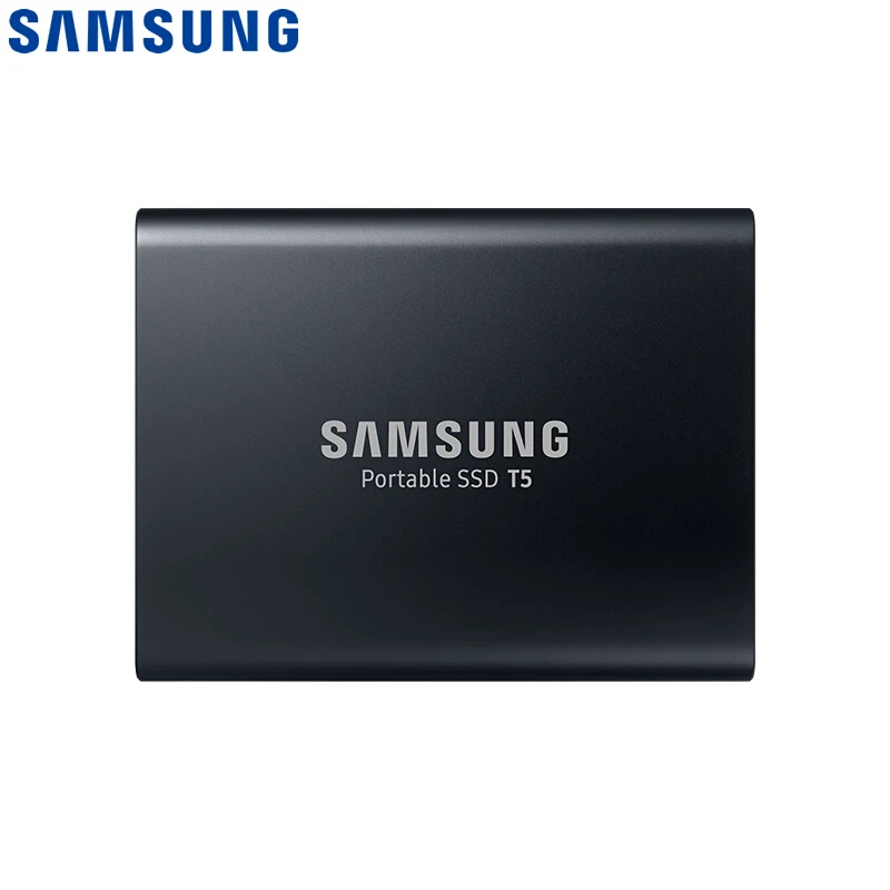 Черный Samsung SSD T5 портативный SSD 250 ГБ 500 1 ТБ 2 ТБ USB3.1 Внешние накопители USB 3,1 Gen2 и обратная совместимость с USB для ПК - Цвет: Черный