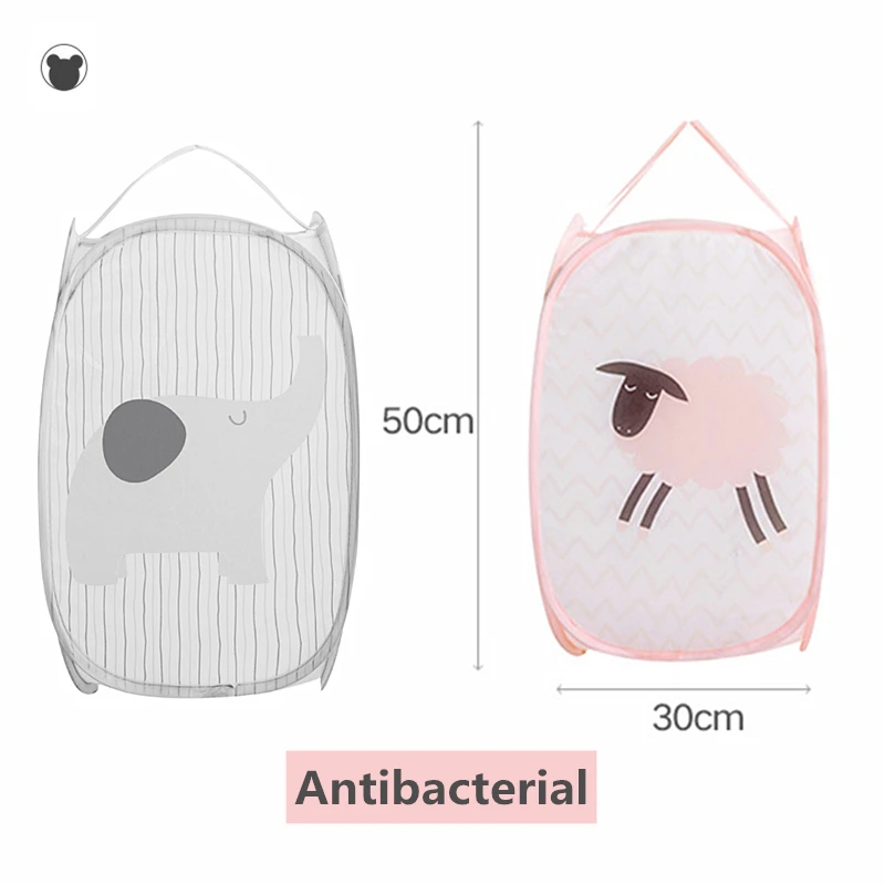Large Laundry Bag Foldable Breathable Laundry Basket For Dirty Clothes Folding Storage For Toys Easy To Carry Pink Grey Elephant Laundry Baskets Aliexpress