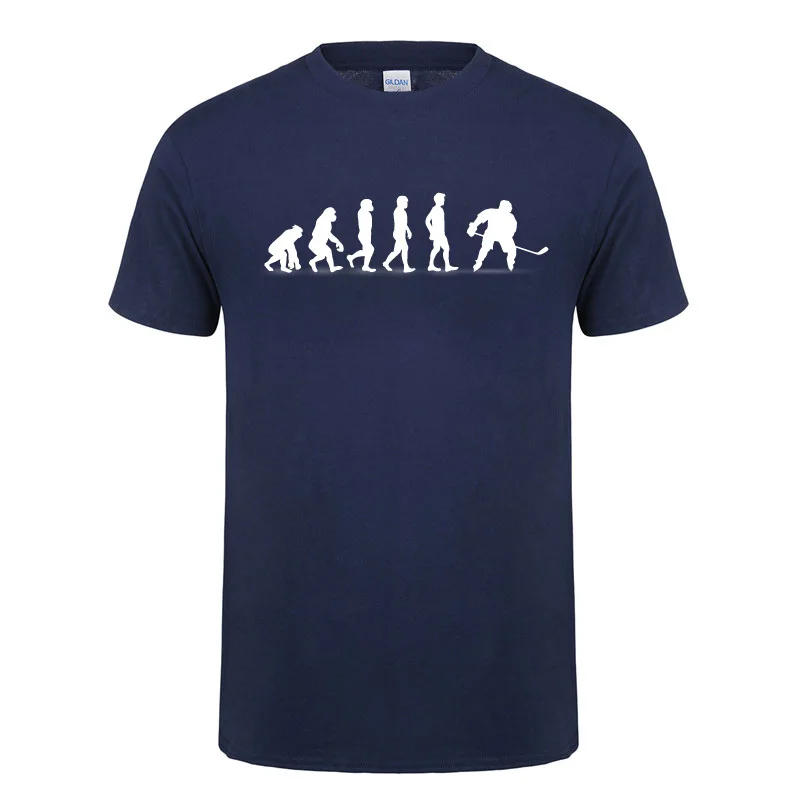 NavyBlue Midnite Star Evolution Of Ice Hockeyer, Молодежный топ, Клубная хлопковая футболка, забавные подарки на день рождения для игрока Ice Hockey, Мужская футболка - Цвет: NavyBlue