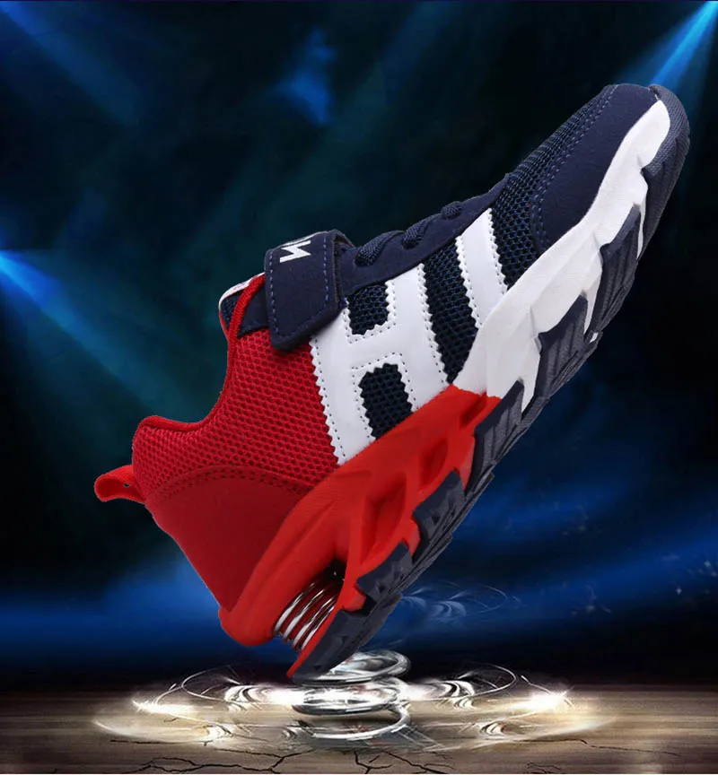 New Design Children Sports Shoes Boys Girls Spring Damping Outsole Slip Patchwork Breathable Kids Sneakers Child Running Shoes