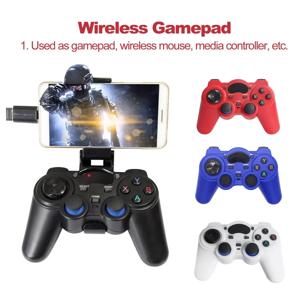 Wholesale 09JUw Smart Phone Wireless Handle Gamepad For Android Phone/PC Computer /PS3/TV Box Joystick 2.4G Joypad Game Remote Pad