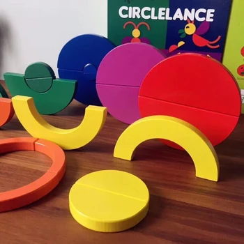 

Baby Early Learning Educational Wooden Colorful Rainbow Blocks Kids Child Big Size Geometric Assembling Block Funny Toys Gifts