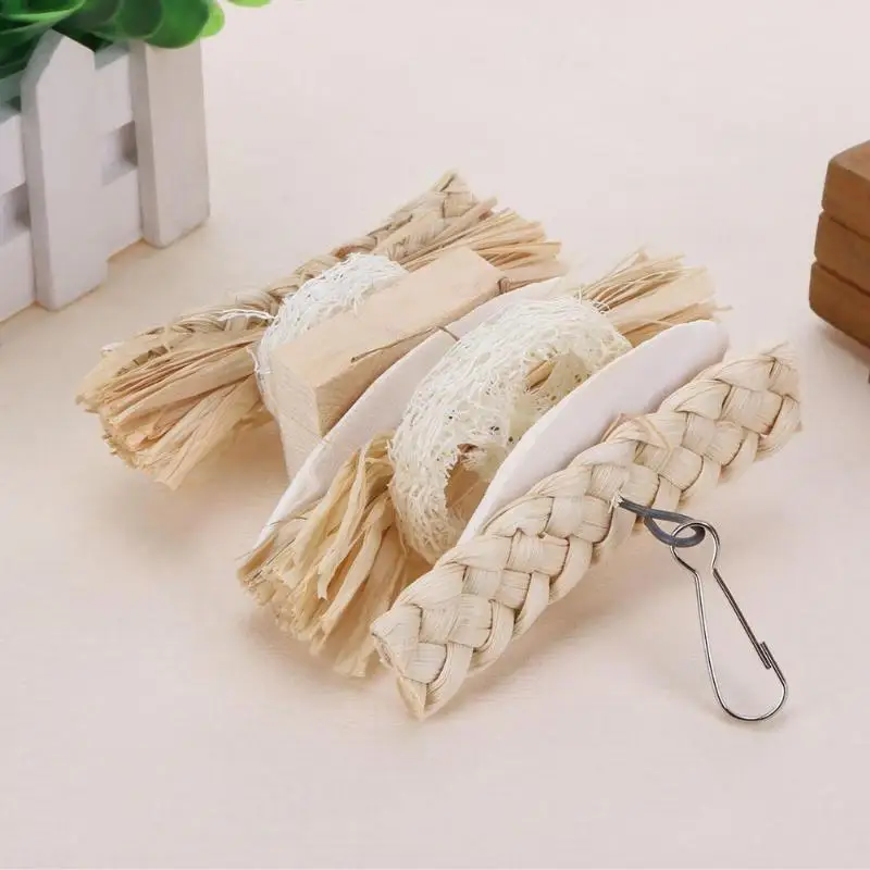 Попугай Conure Cockatiel Parakeet подвесные жевательные кусачки качели Loofah игрушки для птиц