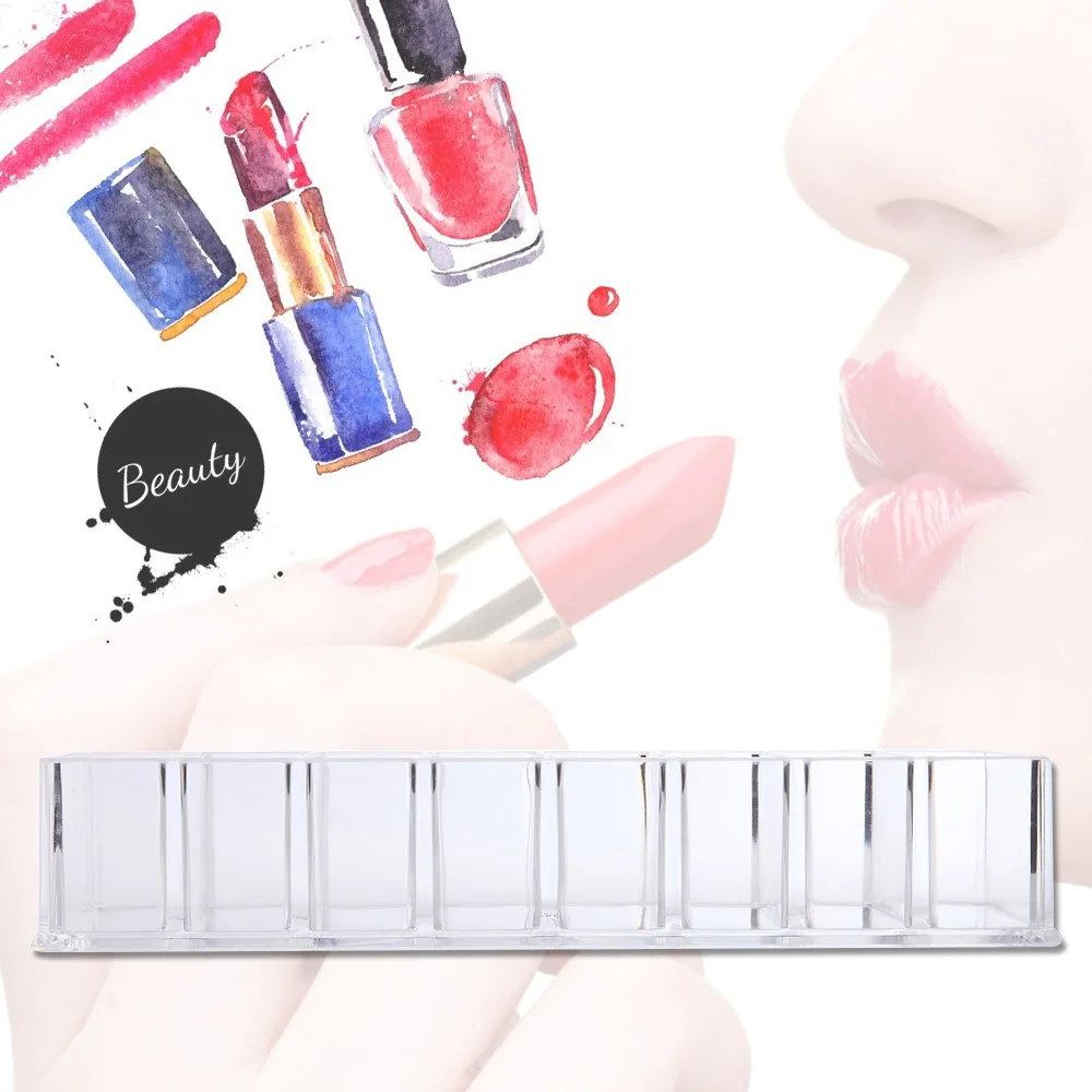 

8 Grids Storage Make up Box accessories Clear Acrylic Transparent Lipstick Lip Gloss Cosmetic Makeup Organizer Office Supplies