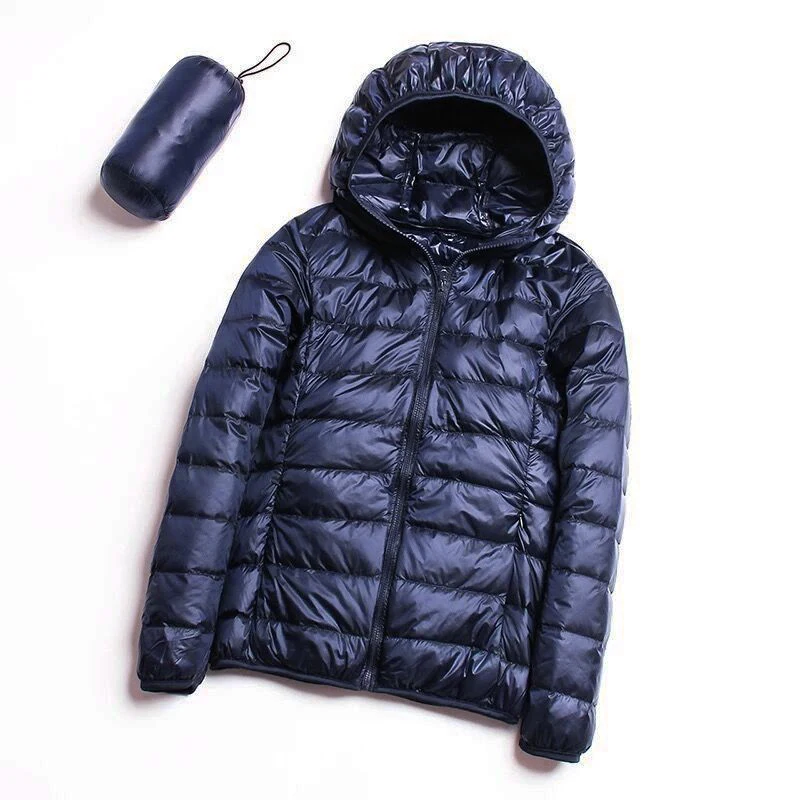 Heydress winter Down jacket women 90% duck down coat Ultra Light warm Female Portable plus size down jacket winter - Цвет: Anavy blue