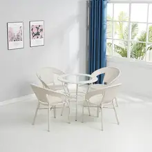  Furniture Simple Table Balcony Table and Chair Combination Wholesale Rattan Chair Three-Piece Set Backrest Chair Outdoor Small 