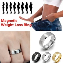 2Pcs Magnetic Therapy Weight Loss Ring Slimming Tools Fitness Reduce Weight Ring String Stimulating Acupoints Gallstone Ring