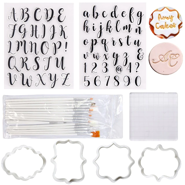 Cake Decorating Tools Alphabet Fondant Cookie Silicone Mold Letters Biscuit Fondant Mold Baking Tool Cake Cookie Cutter Embosser 1
