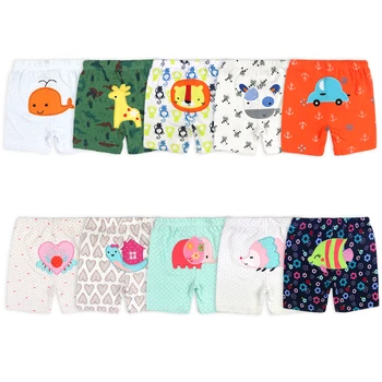 

[2 Pcs/Lot Random Color]Cartoon Print Newborn Baby Shorts Cotton Infant Short Pants Summer Toddler Costume 3-24 Months