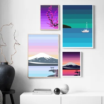 

Summer in CITY Greece Japan Poster Canvas Art Print Wall Pictures for Living Room No Frame