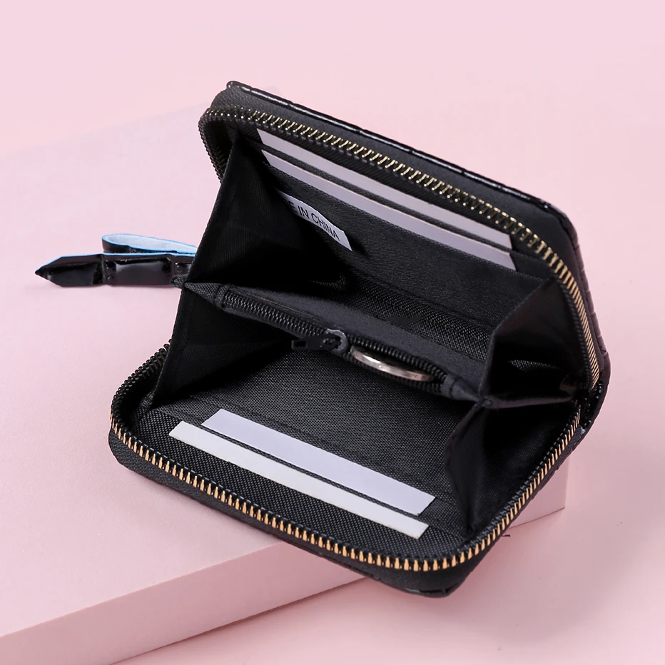 Short Wallets for Women Serpentine Leather PU Luxury Brand Girls Student Coin Purse Card Holder Ladies Clutch Money Bag