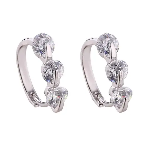 Kolczyki Rose Gold Color Hoop Earrings Flower Colorful Crystal Zirconia Stone Earrings For Women Jewelry Brincos