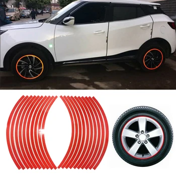 

Wheel Car sticker Tape Sticker Strips Red Reflective Motorcycle Car Duable
