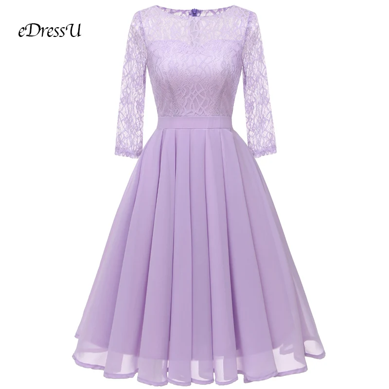 Фиолетовый Vestidos de Fiesta зеленое вечернее платье с длинными рукавами кружевное платье элегантное женское платье de Soiree Abendkleid DN-1655 - Цвет: Фиолетовый