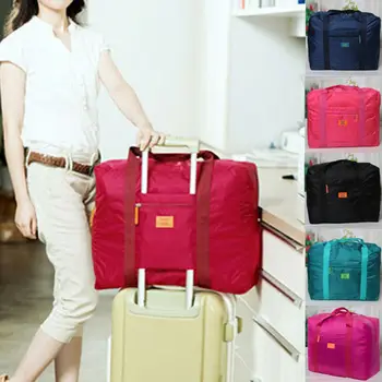 

Foldable Waterproof Travel Luggage Bag Travel Sport Duffle Tote Holiday Trip Large Capacity Nylon Travel Bag Solid Zipper