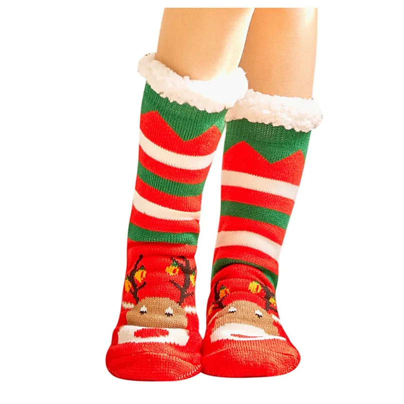Free Size Christmas Women Cotton Socks Print Thicker Anti-slip Floor Socks Carpet Socks Warm Winter Socks For Women Girls 30SE09 (5)