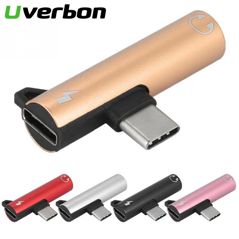 

2 In 1 Type C To 3.5mm Jack 3.5mm Earphone USB C Splitter Connector For Xiaomi mi9 Samsung S10 Plus Type C Headphone Adapter