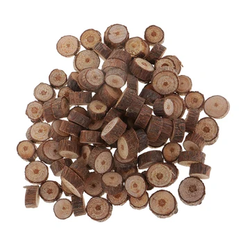 

100 Pieces Wood Slices, Natural Unfinished Round Discs Ornaments Tree Bark Wooden Circles Log Discs For Crafts