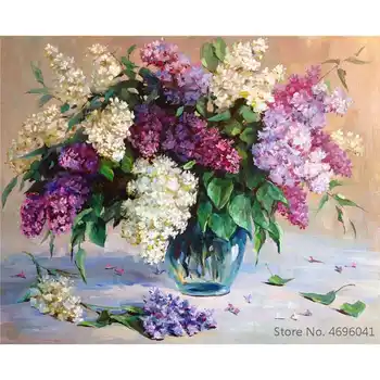 

Painting By Numbers Frameworks Coloring By Numbers Home Decor Pictures Flowers Vase Decorations