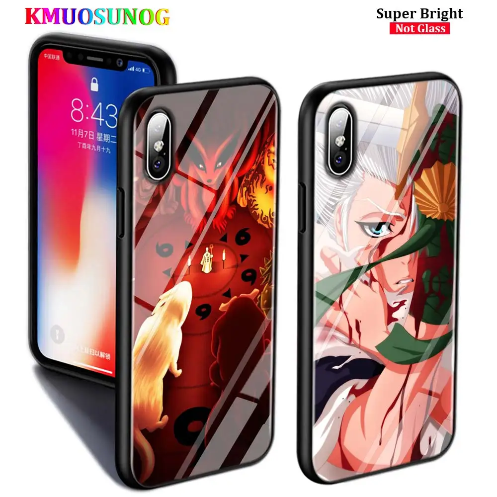 

Black Cover Naruto Kakashi for iPhone X XR XS Max 8 7 6 6S Plus 5S 5 SE Super Bright Glossy Phone Case