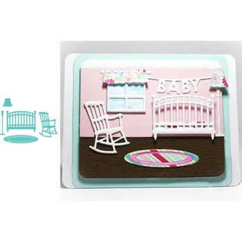 

Bed Chairs Bulb Carpet Shape Metal Cutting Dies Stencil For Scrapbooking Album Embossing Decor DIY Handcrafts Templates Model