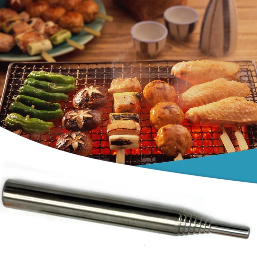 Outdoor Cooking Survival Blow Fire Tube Portable Fire Starter Tube Retractable Stainless Steel Camping Blow Fire Tube