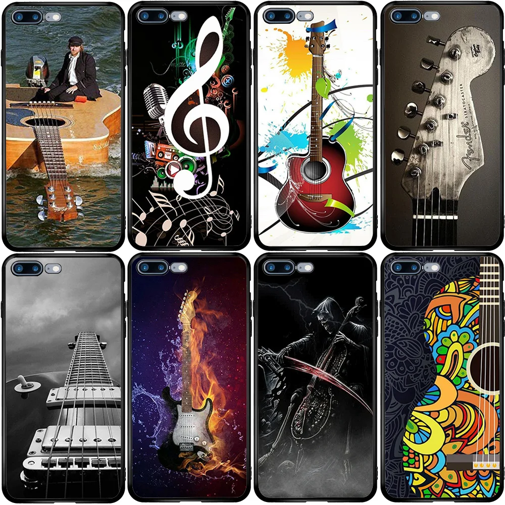Чехол для iPhone 5 5s SE 2020 6 6S 7 8 XS XR 11 12 Oneplus 3 5T 6T 7T Pro Max Plus Fire Water Guitar Love | Мобильные
