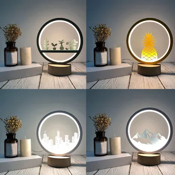 

Creative Craft Decoration Wooden Lamp Led Light Night Light Table Lamp LED Lamp Home Office Decoration Gifts^30
