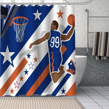 

Custom Basketball Shower Curtains DIY Bathroom Curtain Fabric Washable Polyester for Bathtub Art Decor douchegordijn Z-0109