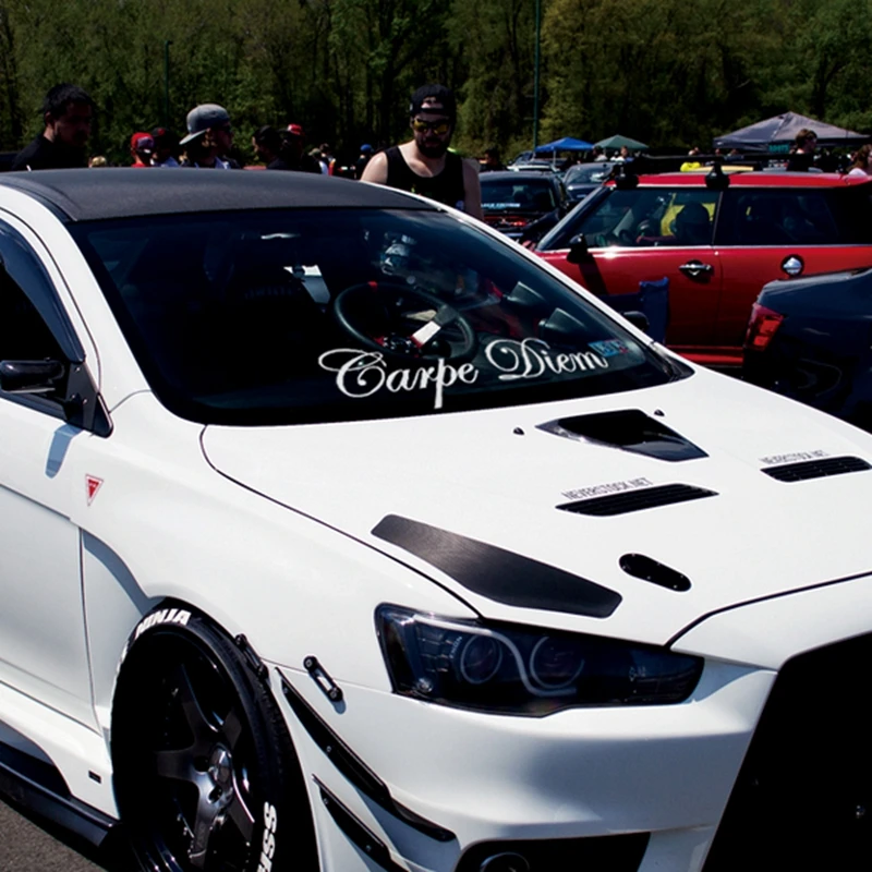 

Noizzy Carpe Diam Car Sticker Vinyl Reflective Auto Decal Front Windshield Rear Automobile Accessories White Tuning Car Styling