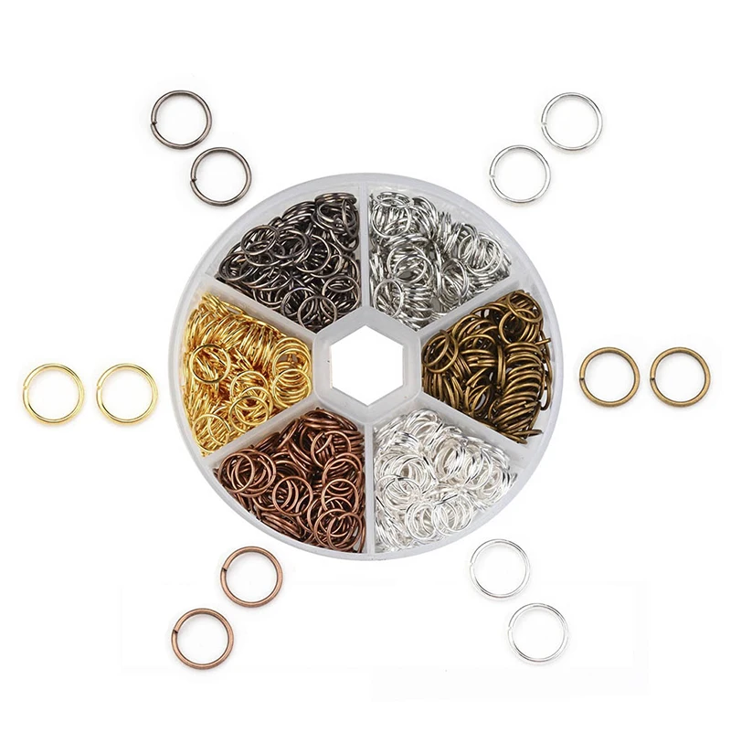 

4/5/6/7/8mm Open Jump Rings Connectors Mixed Size Color Split Ring DIY Keychain Bracelets Accessories Jewelry Making Findings