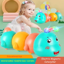 Jouets électriques éducatifs pour bébé, jouets magnétiques Caterpillar éducatifs pour enfants, lumières, jouet Musical interactif 