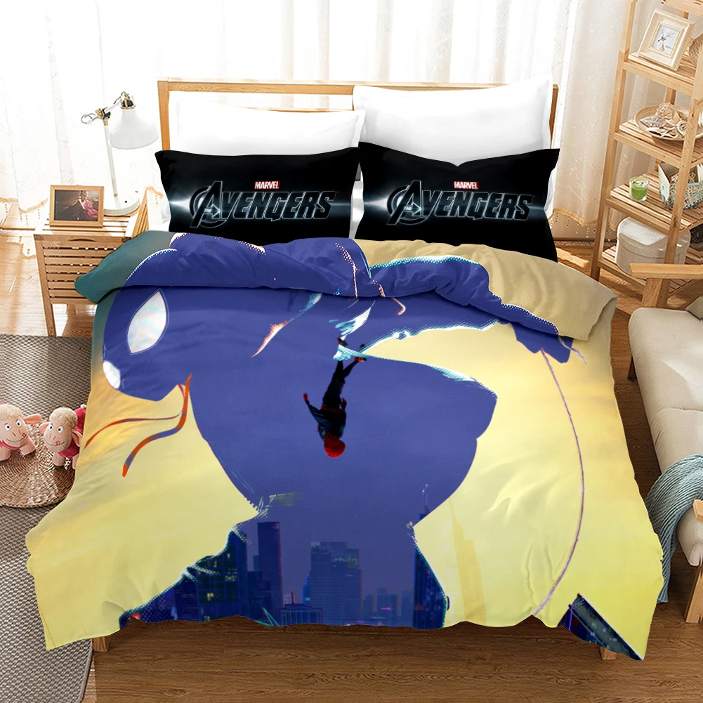 Iron Man Bedding Set The Avengers Duvet Cover Set for Kids Marvel Thor Captain America Bedclothes AU/EU/US Size Child Bed Linen