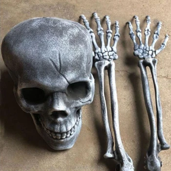 

Halloween Scary Horror Skull Head Skeleton Arms Bones Lifelike Decoration Haunted House Props Au28 20 Dropship