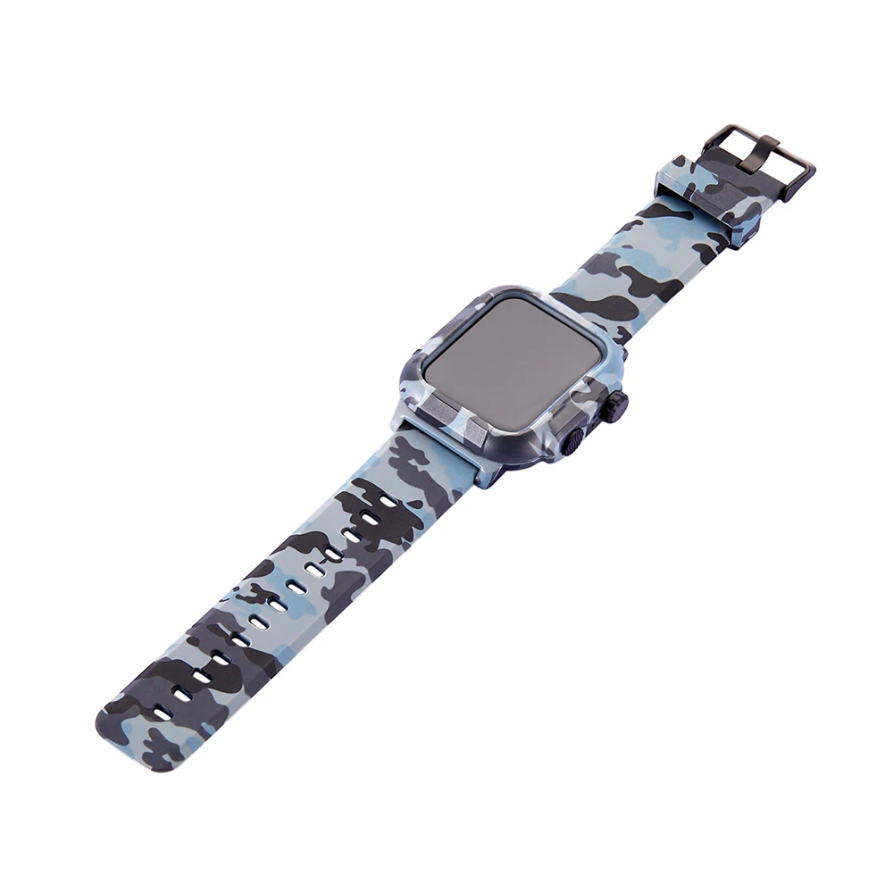 IP68 Водонепроницаемый чехол с силиконовым ремешком для Apple Watch 5 4 40 мм 44 мм водонепроницаемый спортивный браслет для iWatch3 2 1 38 мм 42 мм ремешок