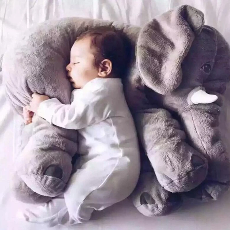 

JULY'S SONG 35/50cm Height Baby Elephant Plush Toys Soft Gift For Kids Sleeping Pillow Stuffed Infant Toys Accompany Doll