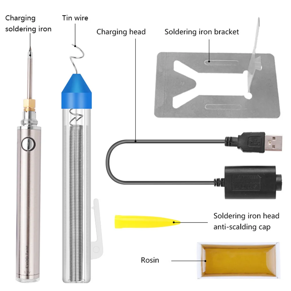 

Heat Resistance Battery USB Charging Portable Tin Wire Mini Electronics Welding Durable Soldering Iron Kit Repair Tool Hand