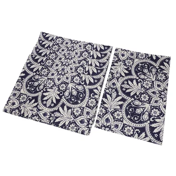 

6 Pcs Placemats Blue White Flowers Coasters Cup Dish Glass Table Mat Insulation Pad Kitchen Accessories Decoration