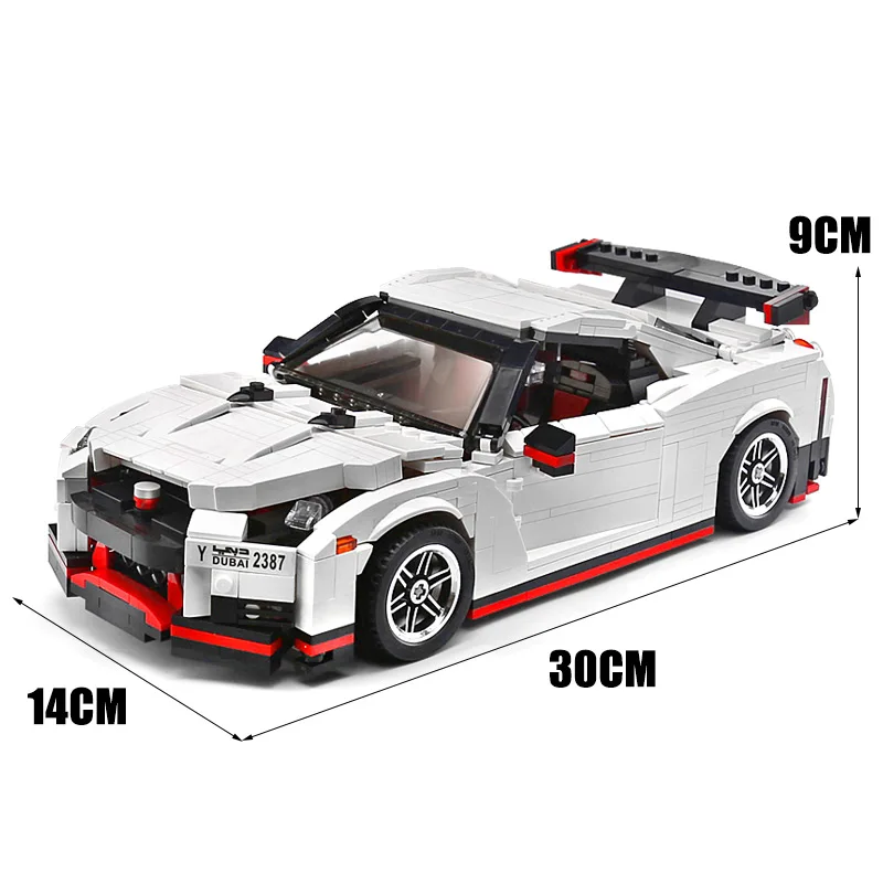 Креативная серия Moc Technic Ниссан GTR R35 скорость хром, Ванадий Набор автомобилей строительные блоки кирпичи модель игрушки 20518