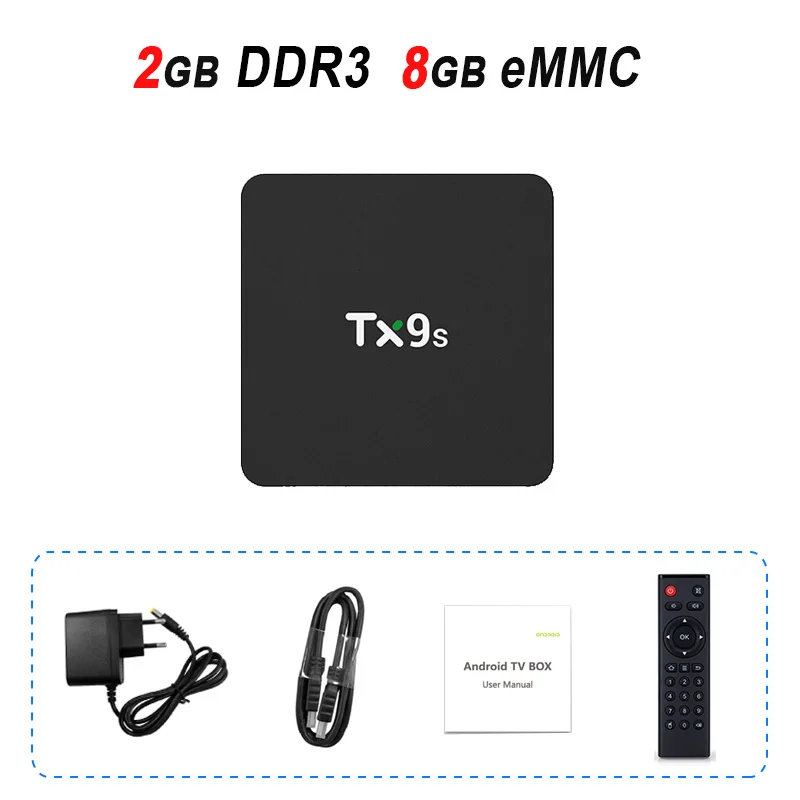 TX9s tv Box Amlogic S912 Восьмиядерный Android 7,1 tv Box 2 Гб ram 8 Гб rom 2,4 ГГц Wifi 4K 1000M LAN медиаплеер - Цвет: Standard