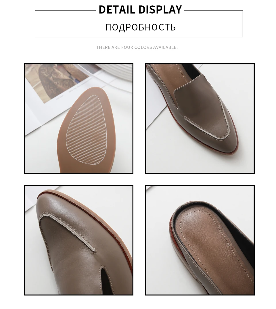 ENMAYER/ г., женские туфли без задника из натуральной кожи на высоком каблуке повседневная обувь с круглым носком на квадратном каблуке Женская обувь для отдыха