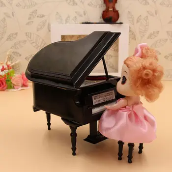 

1Set Exquisite Wood Mini Piano Model Musical Instrument Replica Home Decor Gift 448C