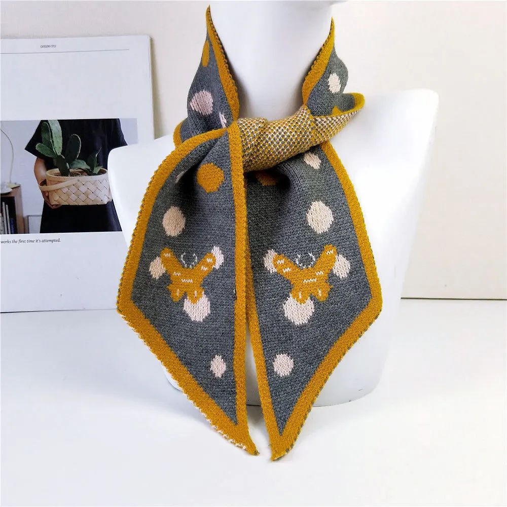 

2019 New Winter Butterfly Elephant Animal Designer Warm Knitted Scarf Pashmina Women Men Knit Neck Warmers Scarves for Women