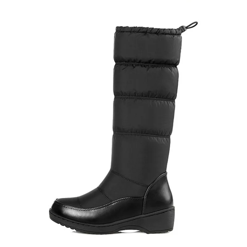 women boots 2019 down-fill warm boots lady softable snow boot black white blue women's boots