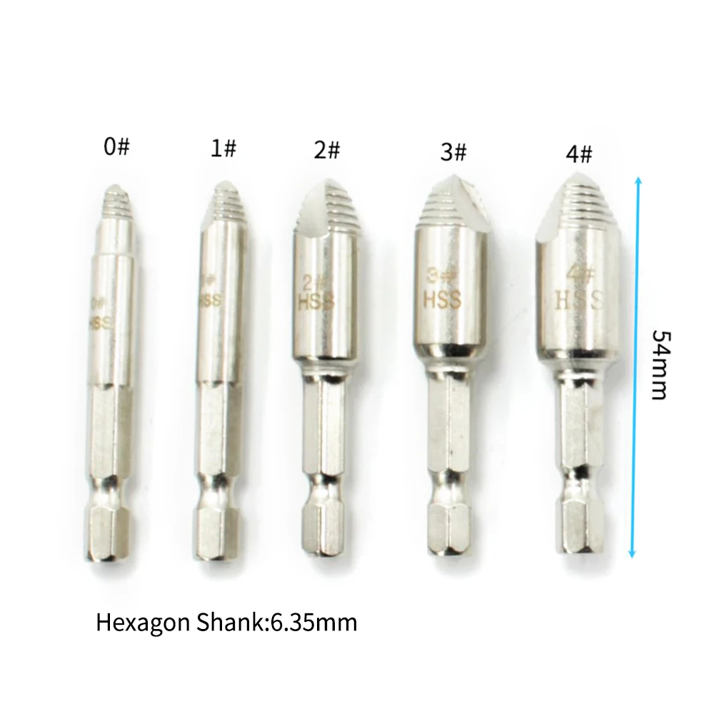 5 шт. поврежденный Винт экстрактор набор легко удалить разделенные или поврежденные винты высокоскоростные стальные разделенные шурупы