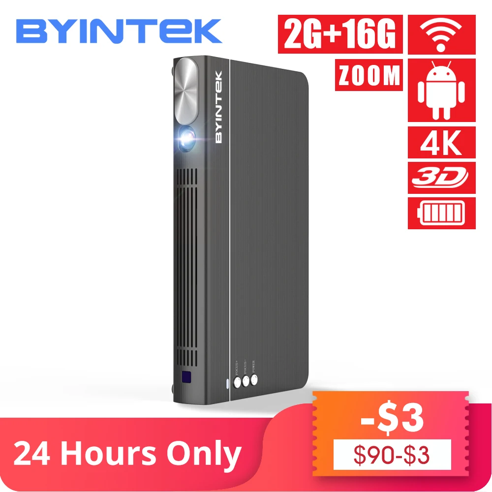 BYINTEK UFO P12 300inch 2019 Newest Smart 3D Full HD 4K 5G WIFI Android Pico Pocket HD Portable Micro Mini LED DLP Projector