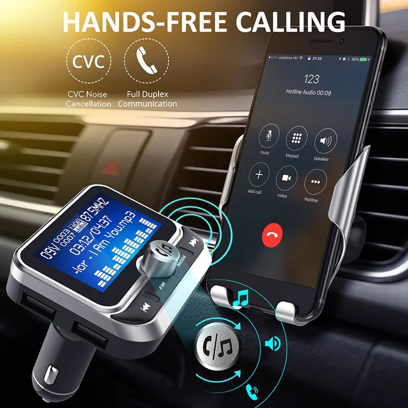 FM передатчик Bluetooth автомобильный аксессуар громкая связь MP3 музыкальный плеер AUX